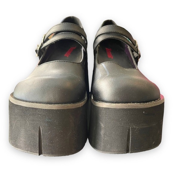 Demonia Kera 08 Black Double Strap Mary Jane Platform Sz: 9 - Goth Punk Rave - Picture 3 of 8